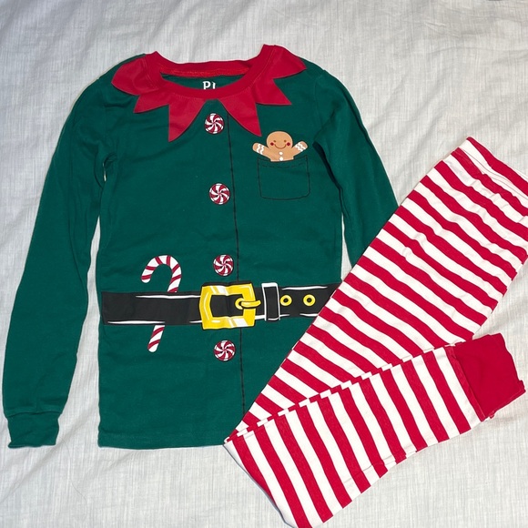 The Children's Place Green and Red Elf Pajama Set - Picture 1 of 5